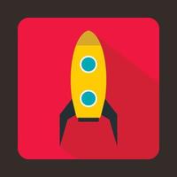 Rocket icon, flat style vector