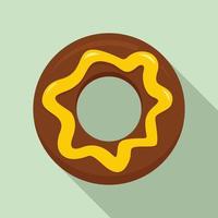 icono de donut de chocolate, estilo plano vector