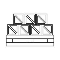 icono de cajas de mercancías, estilo de contorno vector