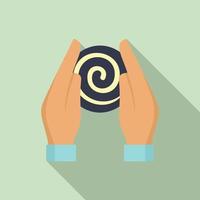 Hypnosis hands icon, flat style vector