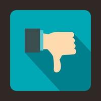 Thumb down gesture icon, flat style vector