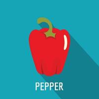Pepper icon, flat style. vector
