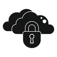 Secured data cloud icon, simple style vector