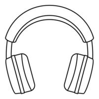 icono de auriculares estéreo, estilo de esquema vector