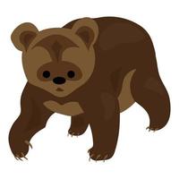 Little brown bear icon, cartoon style vector