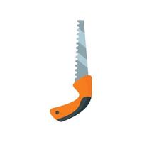 Garden hand saw icon, flat style vector