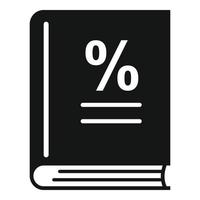 Percent tax book icon, simple style vector