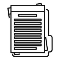 Summary folder icon, outline style vector