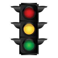 Street traffic lights icon, cartoon style