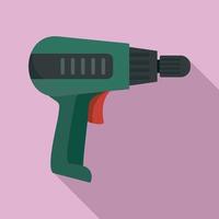 Home electric drill icon, flat style vector