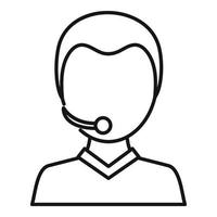 Customer man support icon, outline style vector