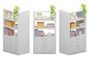 3D white wooden cabinet png