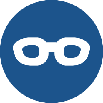 solglasögon ikon i blå cirkel. png