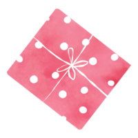 watercolor painting polka dot gift box pastel color png