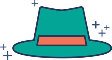 Hat icon illustration glyph style design with color and plus sign. png