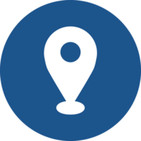 Check in location icon in blue circle. png