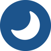 icône de croissant de lune dans le cercle bleu. png