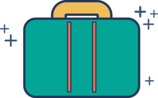 Hand luggage icon illustration glyph style design with color and plus sign. png