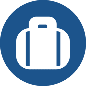 resa bagage ikon i blå cirkel. png