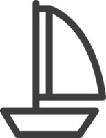 Segelboot dünne Linie Symbol, Reise-Icon-Set. png
