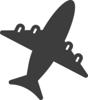 icono de sombra negra de avión, conjunto de iconos de viaje. png