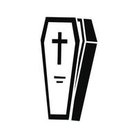 Coffin icon, simple style vector