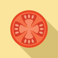 Cutted garden tomato icon, flat style vector