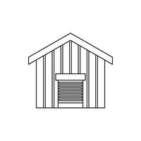 Large barn icon, outline style vector