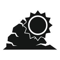 Sun drought icon, simple style vector