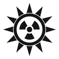 Sun radiation icon, simple style vector