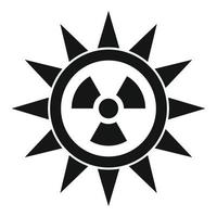 icono de radiación solar, estilo simple vector