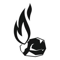 icono de carbón ardiente, estilo simple vector