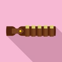 Hunter bullet belt icon, flat style vector