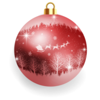 Metallic Red Christmas Ball. png