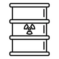 Radiation barrel icon, outline style vector