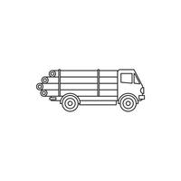 Timber wood truck icon, outline style vector