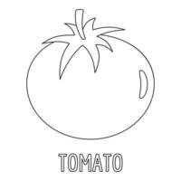 icono de tomate, estilo de esquema. vector