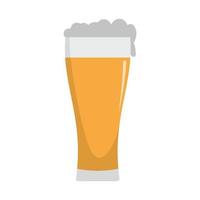 Glass of beverage icon, flat style. vector