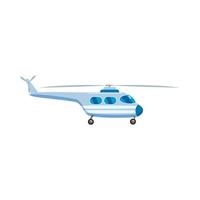 Blue helicopter icon, cartoon style vector