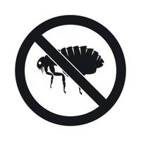 No flea sign icon, simple style vector