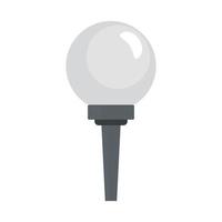 pelota de golf en el icono del soporte, estilo plano vector