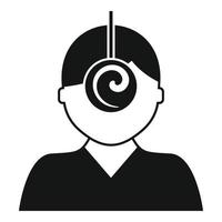 Psychologist hypnosis icon, simple style vector