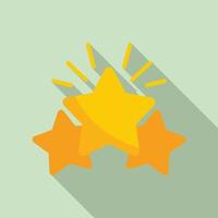 Shiny star reputation icon, flat style vector