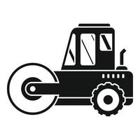 Heavy road roller icon, simple style vector