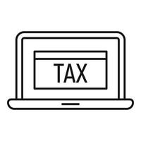 Laptop tax center icon, outline style vector