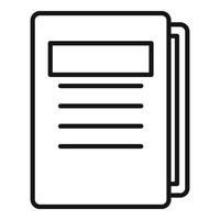 Tutor lesson folder icon, outline style vector