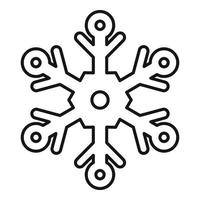 Ornate snowflake icon, outline style vector