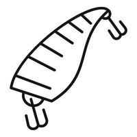 Fish bait double hook icon, outline style vector