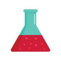 Blood test flask icon, flat style vector