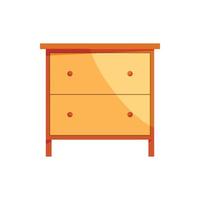Wooden drawer chest icon, cartoon style vector